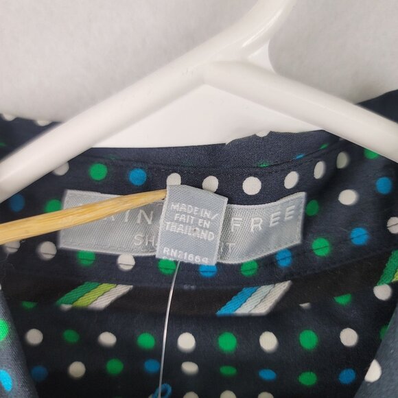 Foxcroft Shaped Fit Wrinkle-Free Size 6 Cotton Shirt Multi Polka Dot - Picture 8 of 14